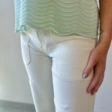 Fine Knit With Scallop Detail Top