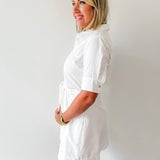 Tie Button Down Mini Dress