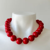Bohemian Round Beaded Necklace-Red