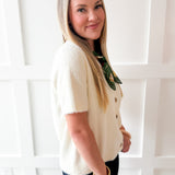 Soft Fuzzy Sweater Cardigan - Cream