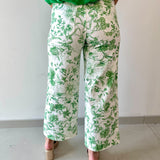 Floral print wide leg pants