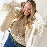 Western Fringe Jacket - Bone