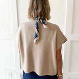 Lightweight Half Sleeve Knit Top- Oatmeal