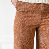 Paisley Print Wide-leg Pants