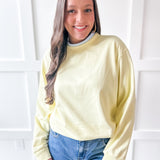 Contrast Mock Sweater- Yellow/Blue