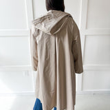 Water Resistant Midi Coat -  Beige