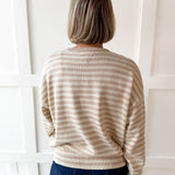 Striped Fish Sweater - Taupe/Sand