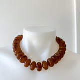 Bohemian Round Beaded Necklace- Yellowish Brown