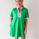 Front Zip Up Solid Casual Dress