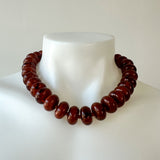 Round Beaded Chunky Necklace-Amber