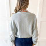 Soft Fine Ribbed Sweater - Cool Sage