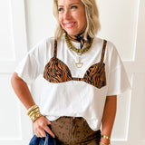 Tiger Print Bralette Oversized Tee