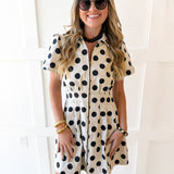 Polka Dot Utility Dress - Ivory