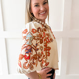 Floral Embroidered Puff Sleeve Top