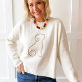 Dog Outline Graphic Sweater