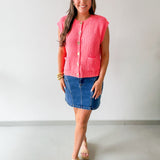 Accent Buttons Knit Vest