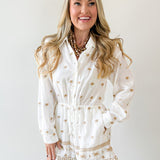 Off White Embroidery Romper