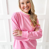 Contrast Mock Sweater- Pink/Yellow