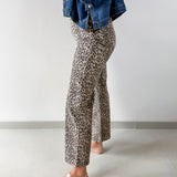 High Rise Vintage Straight Leopard Denim