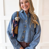 Acid Wash Boxy Denim Shirt