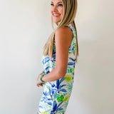 Tropcial Print Ruffled Top & Short Set