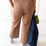 High Rise Wide Leg Pants- Mocha