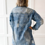 Oversized Distressed Denim Jacket