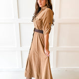 Belted Utility Dress - Camel