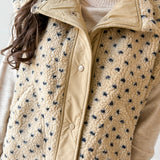 Polka Dot Sherpa Vest-Navy