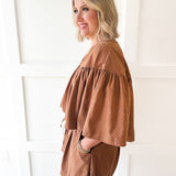 Cape Top & Short Set - Camel