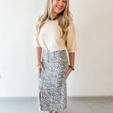 Animal Print Slit Skirt