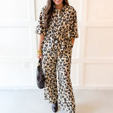 Animal Print Pants - Ecru