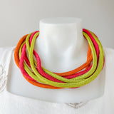 Multi Pink/Green/Orange Rope Necklace