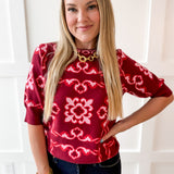 Short Sleeve Pattern Top