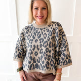 Round Neck Leopard Print Top