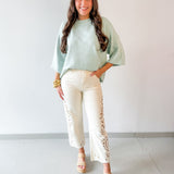 Straight Leg Mom Jeans - Ivory