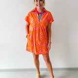 Floral Pattern V-neck Dress