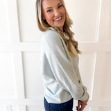Soft Fine Ribbed Sweater - Cool Sage