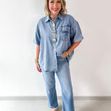 Light Wash Denim Top