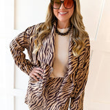 Zebra Print Mini Skort - Taupe
