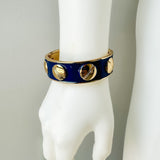 Luxe Enamel Metal Bangle-Blue