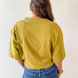 Round Neck Ribbed Band Top - Olive