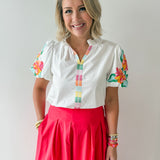 Embroidered Accent Top