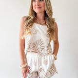 Beach Print Top & Short Set