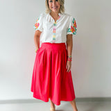 Embroidered Accent Top