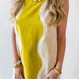 Wavy Contrast Color Block Dress