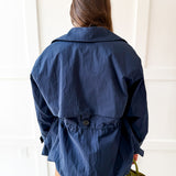 Navy Crop Trench Jacket