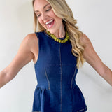 Peplum Denim Top