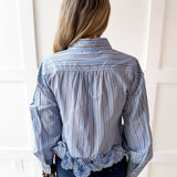 Striped Collared Shirt - Blue