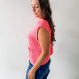 Accent Buttons Knit Vest